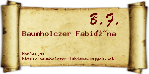 Baumholczer Fabiána névjegykártya
